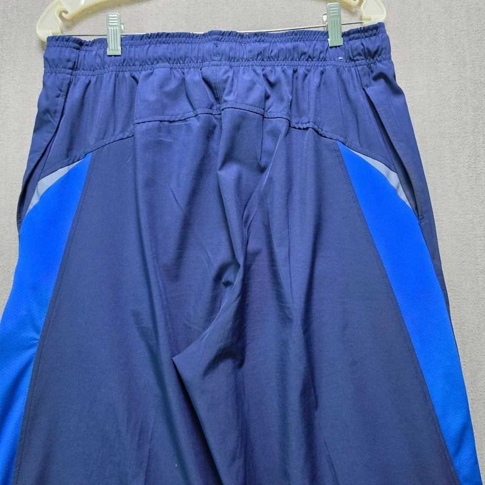 Reebok Athletic Pants Men Large Blue Polyester Spandex Track Joggers